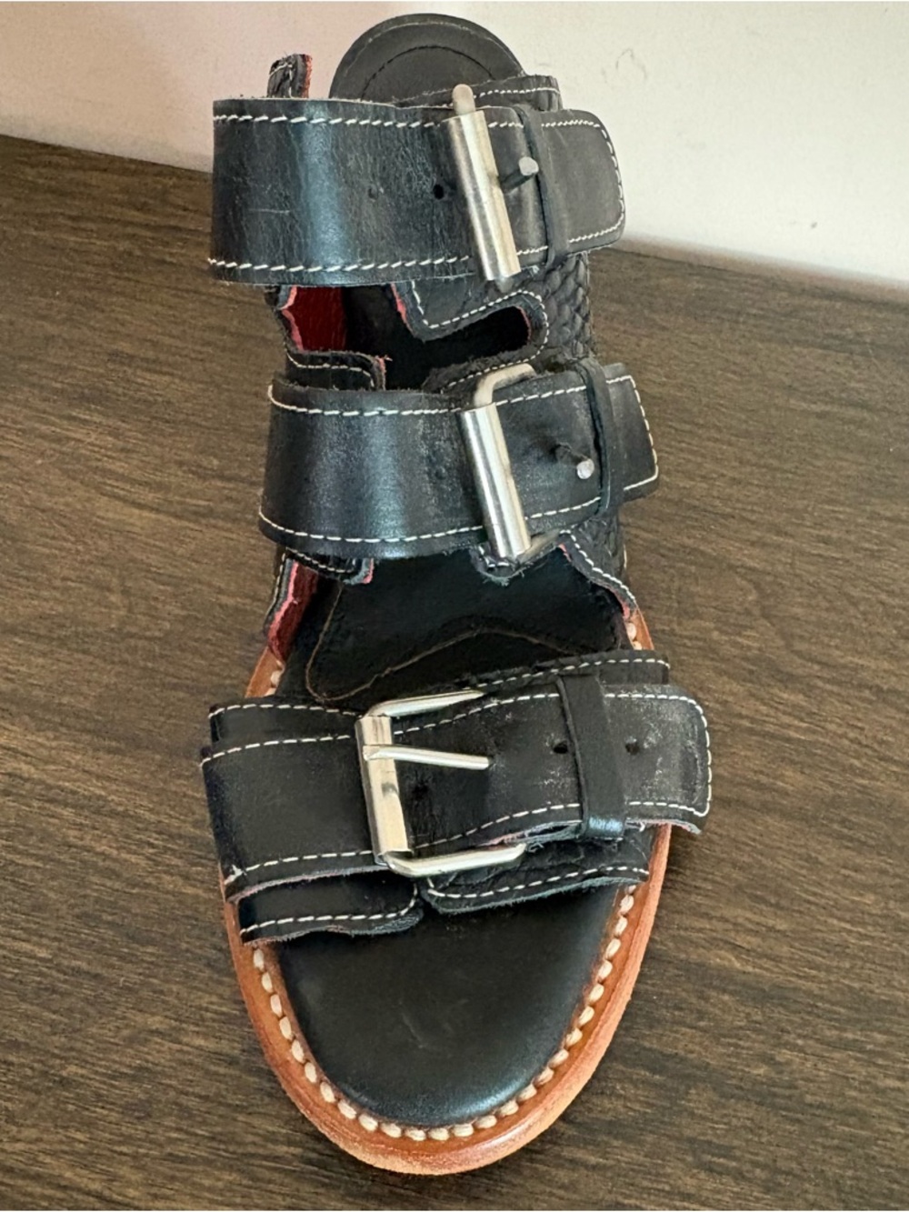 Freebird Quincy Leather Buckle Mule Heels Black Size 8 - Picture 3 of 15